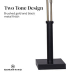 Sarantino LED Metal Table Lamp with 2 Lights Brushed Gold Black Finish - Home & Garden > Lighting