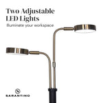 Sarantino LED Metal Table Lamp with 2 Lights Brushed Gold Black Finish - Home & Garden > Lighting