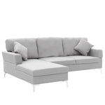 Sarantino Linen Corner Sofa Couch Lounge L-shape W/right Chaise Seat Light Grey - Furniture > Sofas