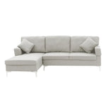 Sarantino Linen Corner Sofa Couch Lounge L-shape W/right Chaise Seat Light Grey - Furniture > Sofas