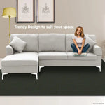 Sarantino Linen Corner Sofa Couch Lounge L-shape W/right Chaise Seat Light Grey - Furniture > Sofas