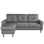 Sarantino Linen Corner Sofa Lounge Couch Modular Furniture L Chair Home Chaise Grey - Furniture > Sofas