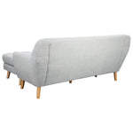 Sarantino Linen Corner Wooden Sofa Lounge L-shaped with Left Chaise Light Grey - Furniture > Sofas