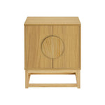 Sarantino Luca Bedside Table Split Door Night Stand - Natural - Furniture > Bedroom