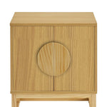 Sarantino Luca Bedside Table Split Door Night Stand - Natural - Furniture > Bedroom