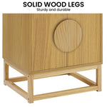 Sarantino Luca Bedside Table Split Door Night Stand - Natural - Furniture > Bedroom