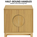 Sarantino Luca Bedside Table Split Door Night Stand - Natural - Furniture > Bedroom