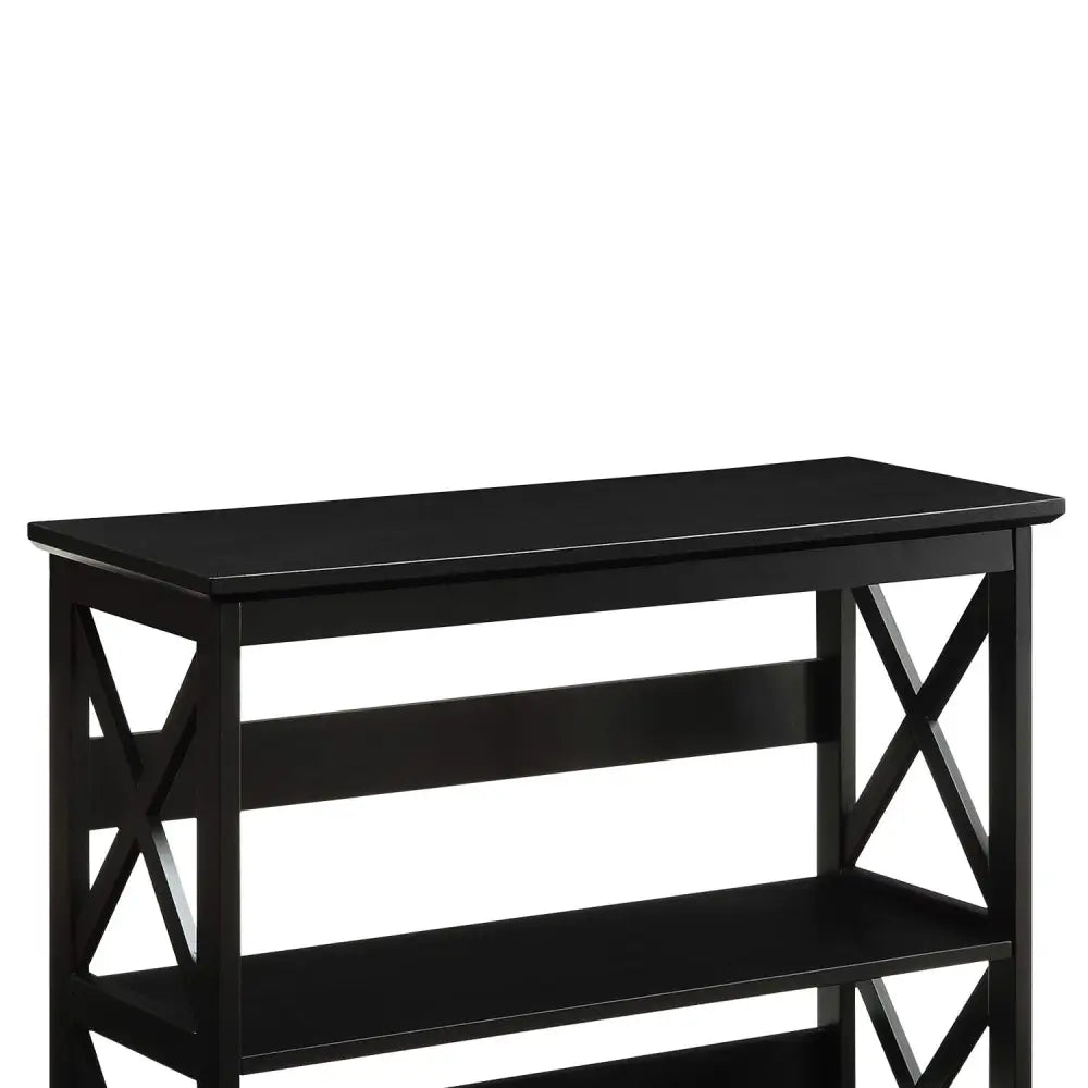 Sarantino Lucas 3-Tier Bookshelf Display Rack in Black - Furniture > Living Room > Bookcases & Shelves