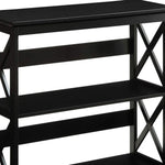 Sarantino Lucas 3-Tier Bookshelf Display Rack in Black - Furniture > Living Room > Bookcases & Shelves