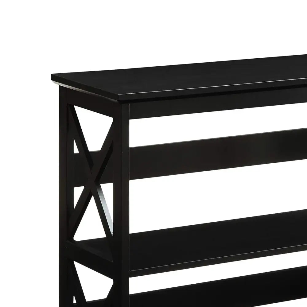 Sarantino Lucas 3-Tier Bookshelf Display Rack in Black - Furniture > Living Room > Bookcases & Shelves