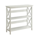 Sarantino Lucas 3-Tier Bookshelf Display Rack in White - Furniture > Living Room > Bookcases & Shelves