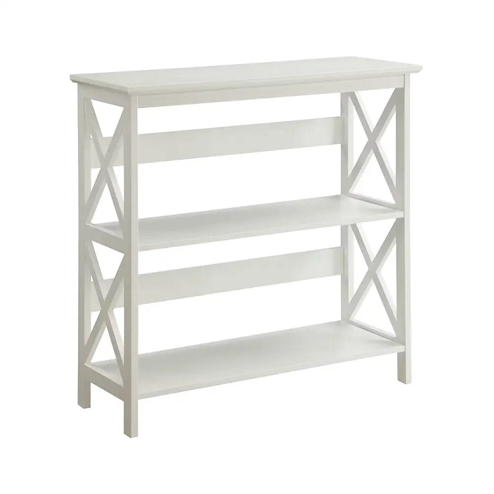 Sarantino Lucas 3-Tier Bookshelf Display Rack in White - Furniture > Living Room > Bookcases & Shelves