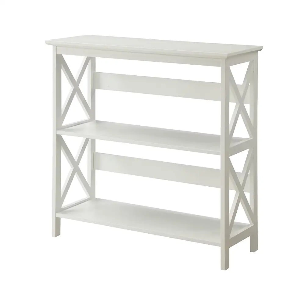 Sarantino Lucas 3-Tier Bookshelf Display Rack in White - Furniture > Living Room > Bookcases & Shelves