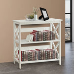Sarantino Lucas 3-Tier Bookshelf Display Rack in White - Furniture > Living Room > Bookcases & Shelves