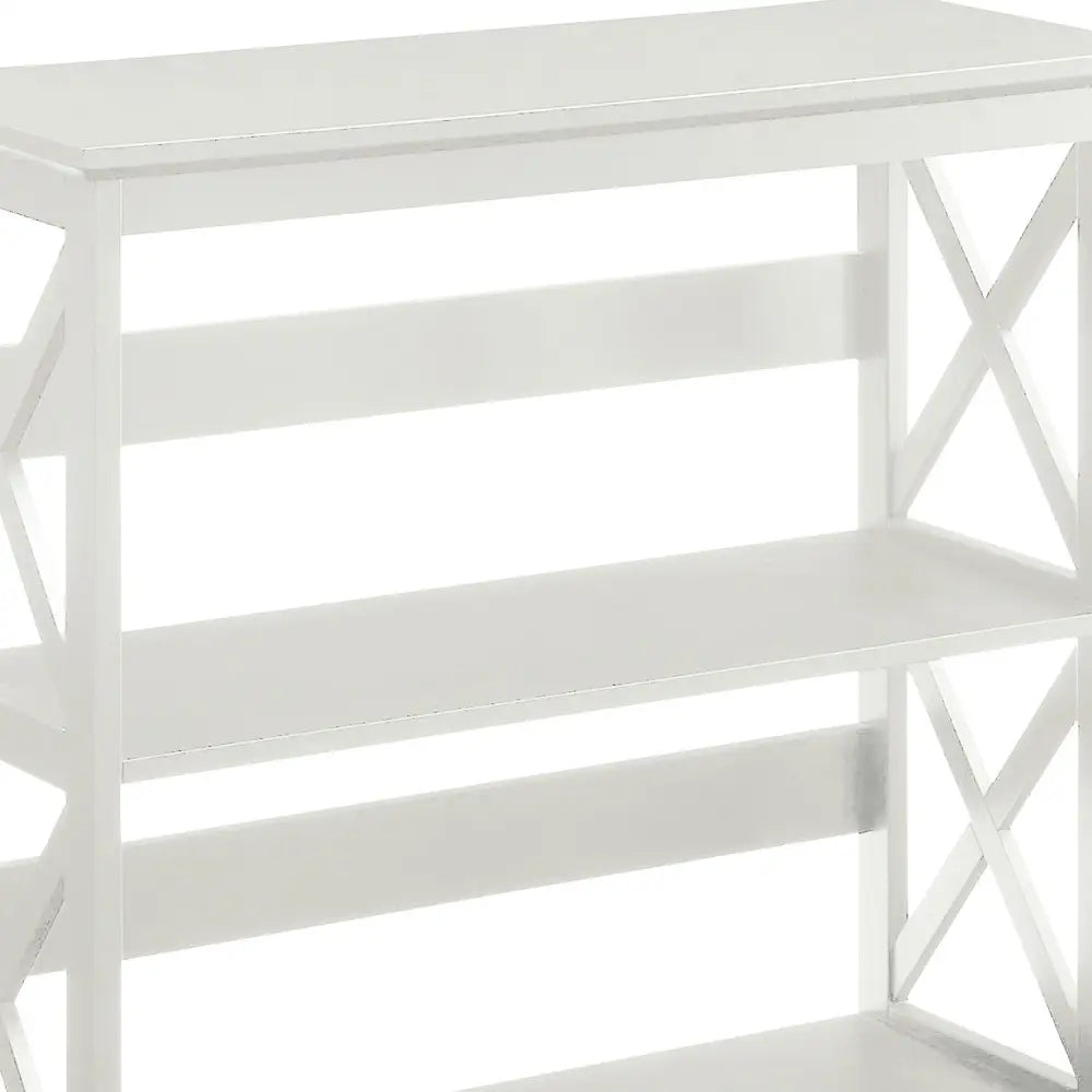 Sarantino Lucas 3-Tier Bookshelf Display Rack in White - Furniture > Living Room > Bookcases & Shelves