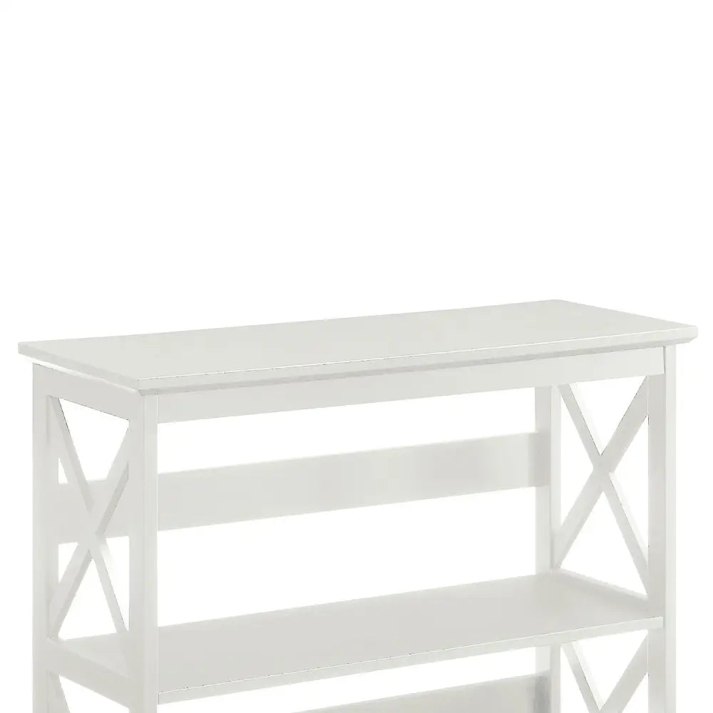 Sarantino Lucas 3-Tier Bookshelf Display Rack in White - Furniture > Living Room > Bookcases & Shelves