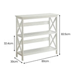 Sarantino Lucas 3-Tier Bookshelf Display Rack in White - Furniture > Living Room > Bookcases & Shelves