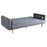Sarantino Madison Sofa Bed Lounge Couch Futon Furniture Home Dark Grey Linen Suite - Furniture > Sofas
