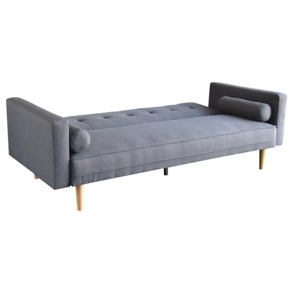 Sarantino Madison Sofa Bed Lounge Couch Futon Furniture Home Dark Grey Linen Suite - Furniture > Sofas