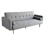 Sarantino Madison Sofa Bed Lounge Couch Futon Furniture Home Light Grey Linen Suite - Furniture > Sofas