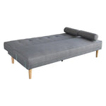 Sarantino Madison Sofa Bed Lounge Couch Futon Furniture Home Light Grey Linen Suite - Furniture > Sofas