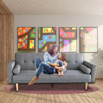 Sarantino Madison Sofa Bed Lounge Couch Futon Furniture Home Light Grey Linen Suite - Furniture > Sofas