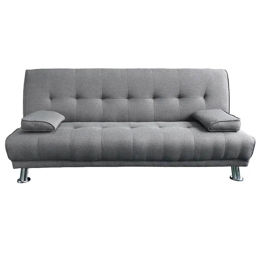 Sarantino Manhattan Sofa Bed Lounge Couch Futon Furniture Home Light Grey Linen Suite - Furniture > Sofas