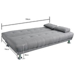 Sarantino Manhattan Sofa Bed Lounge Couch Futon Furniture Home Light Grey Linen Suite - Furniture > Sofas