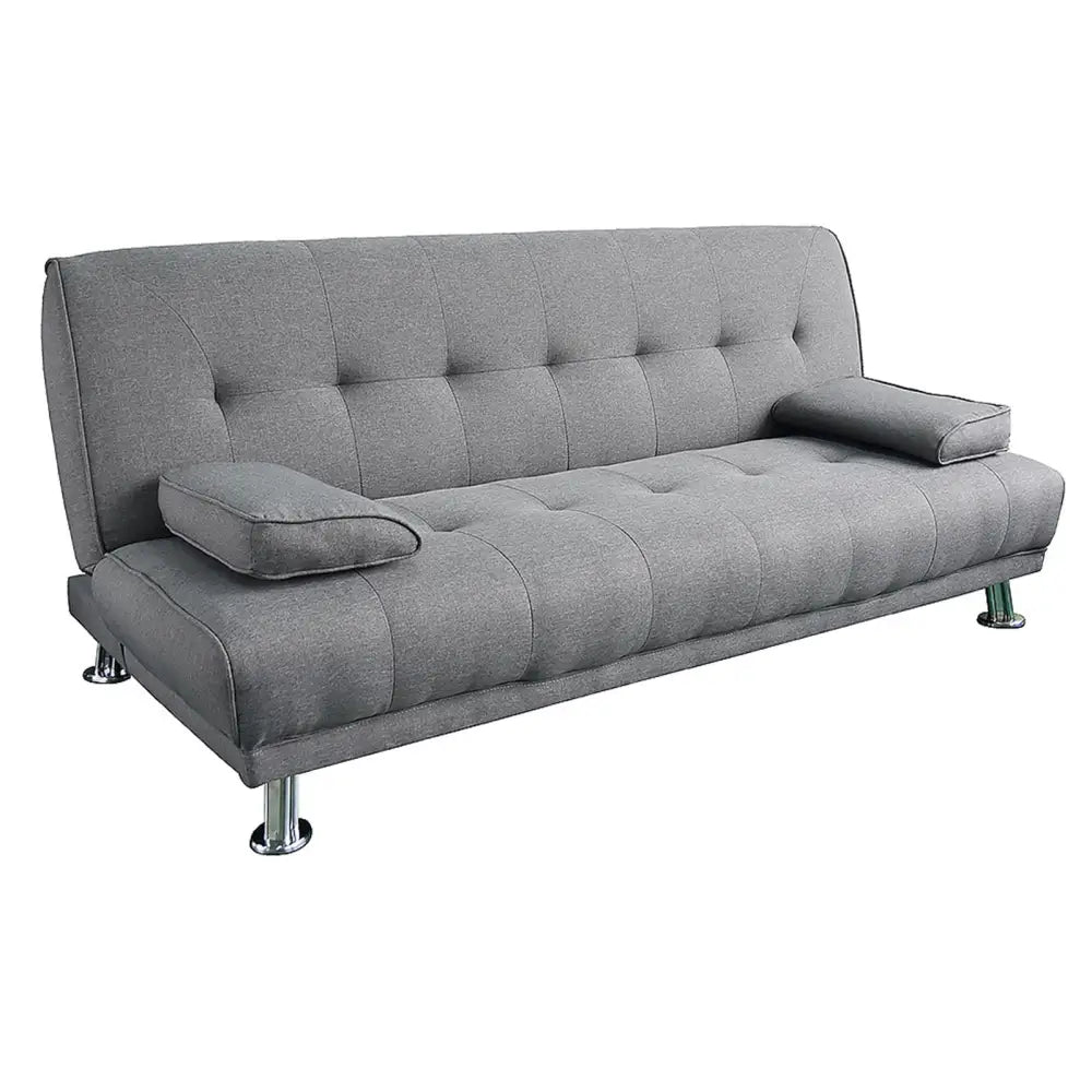 Sarantino Manhattan Sofa Bed Lounge Couch Futon Furniture Home Light Grey Linen Suite - Furniture > Sofas
