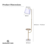 Sarantino Marble & Metal End Table Top Floor Lamp - Home & Garden > Lighting