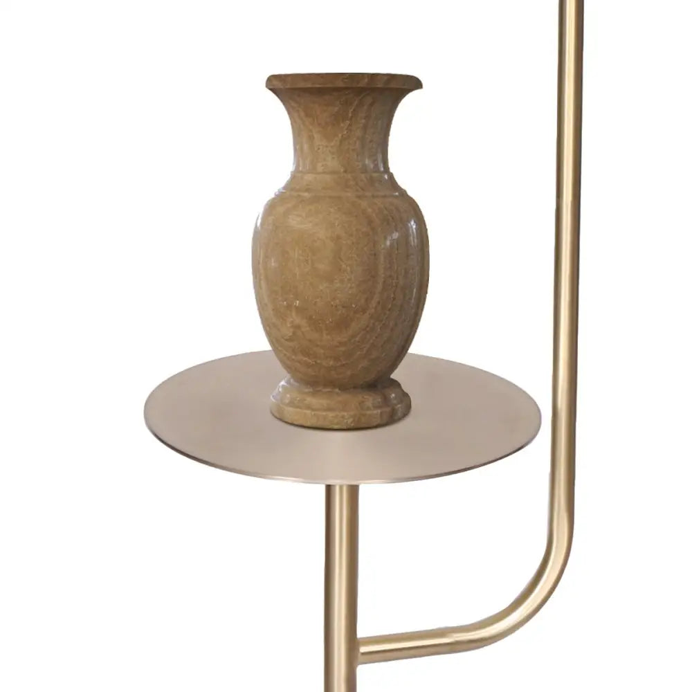 Sarantino Marble & Metal End Table Top Floor Lamp - Home & Garden > Lighting