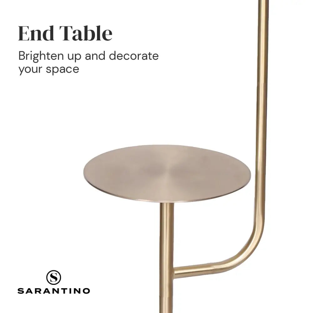 Sarantino Marble & Metal End Table Top Floor Lamp - Home & Garden > Lighting