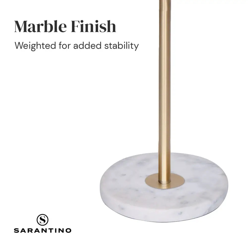 Sarantino Marble & Metal End Table Top Floor Lamp - Home & Garden > Lighting