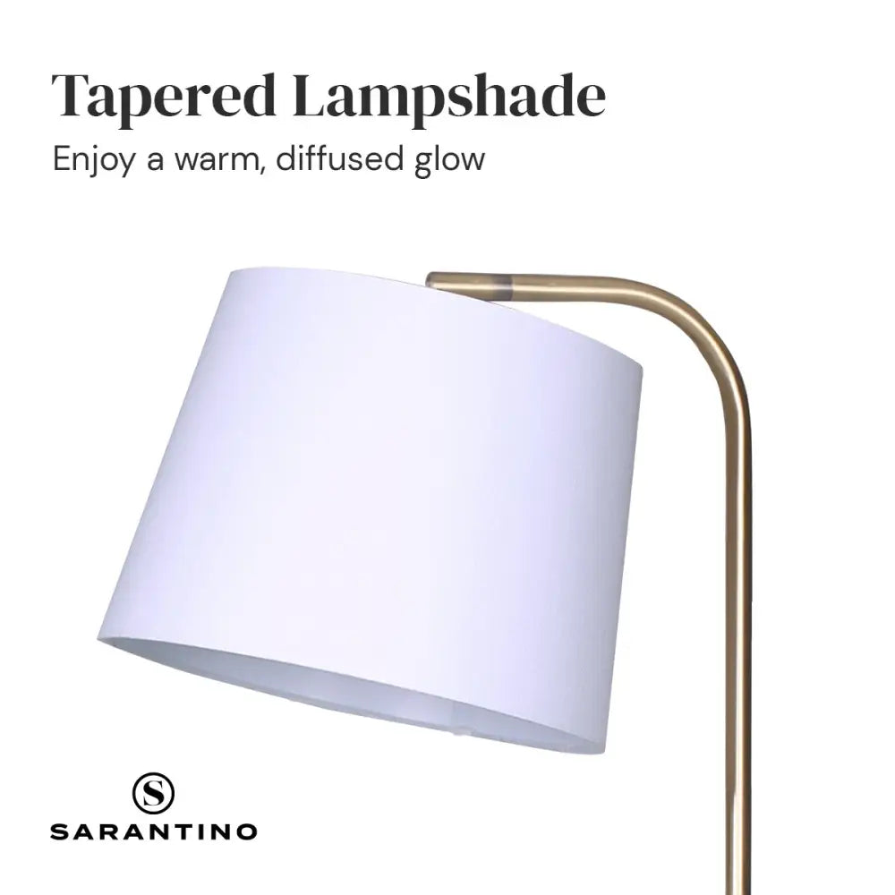 Sarantino Marble & Metal End Table Top Floor Lamp - Home & Garden > Lighting