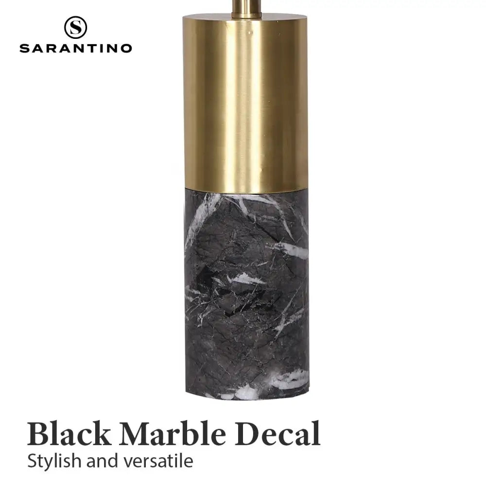Sarantino Metal and Marble Table Lamp in Black - Home & Garden > Lighting
