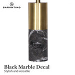 Sarantino Metal and Marble Table Lamp in Black - Home & Garden > Lighting