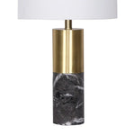 Sarantino Metal and Marble Table Lamp in Black - Home & Garden > Lighting