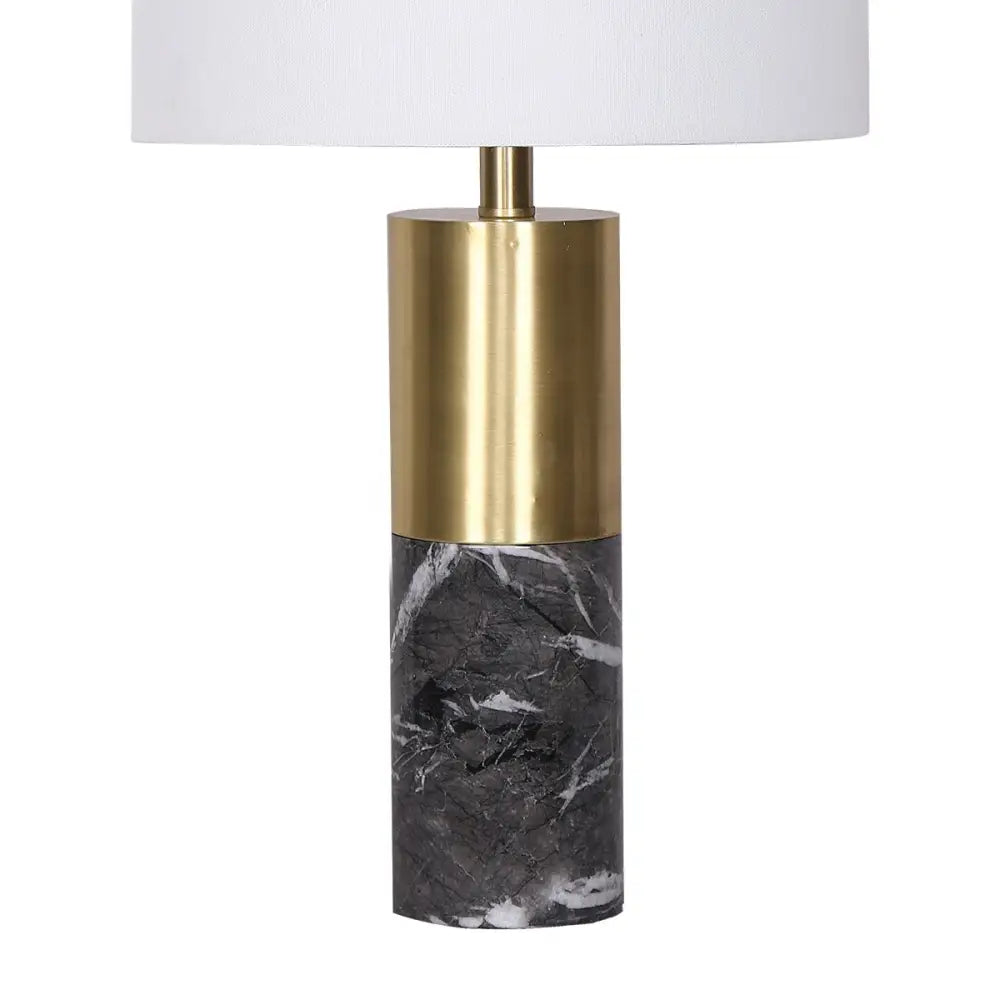 Sarantino Metal and Marble Table Lamp in Black - Home & Garden > Lighting