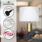 Sarantino Metal and Marble Table Lamp in Black - Home & Garden > Lighting