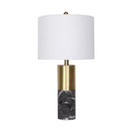 Sarantino Metal and Marble Table Lamp in Black - Home & Garden > Lighting
