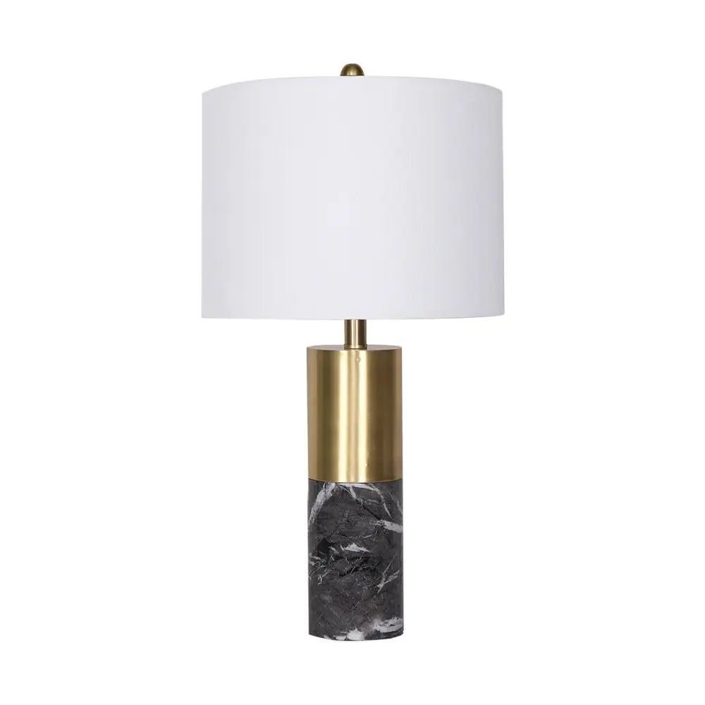 Sarantino Metal and Marble Table Lamp in Black - Home & Garden > Lighting