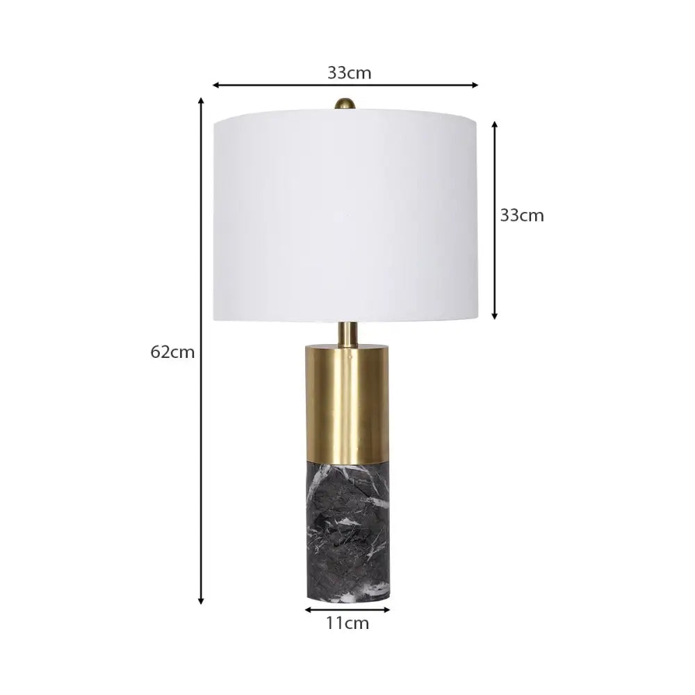 Sarantino Metal and Marble Table Lamp in Black - Home & Garden > Lighting