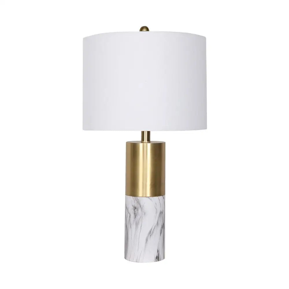 Sarantino Metal And Marble Table Lamp - White - Home & Garden > Wall Art > 3D Wall Art