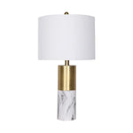 Sarantino Metal And Marble Table Lamp - White - Home & Garden > Wall Art > 3D Wall Art