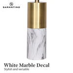 Sarantino Metal And Marble Table Lamp - White - Home & Garden > Wall Art > 3D Wall Art