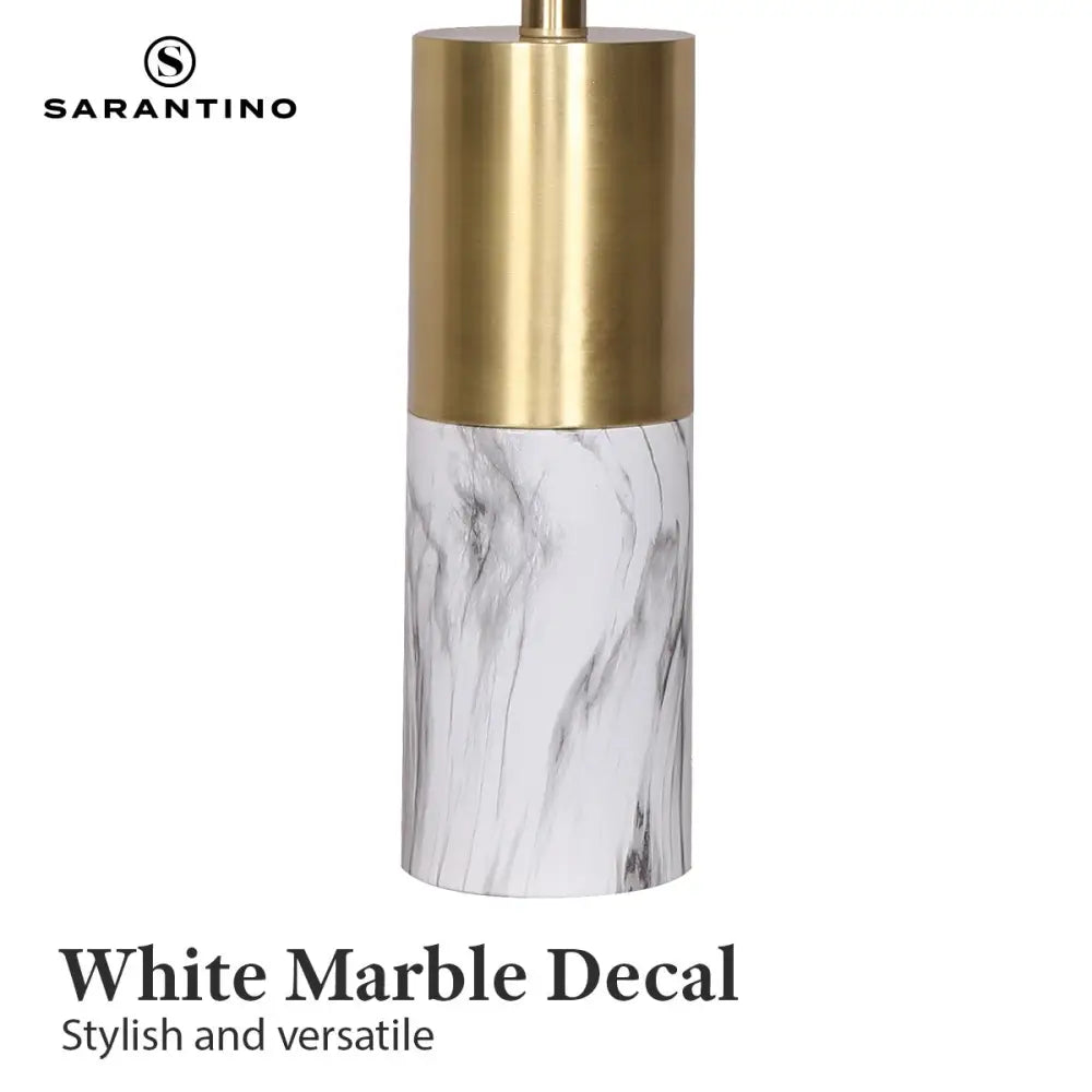 Sarantino Metal And Marble Table Lamp - White - Home & Garden > Wall Art > 3D Wall Art