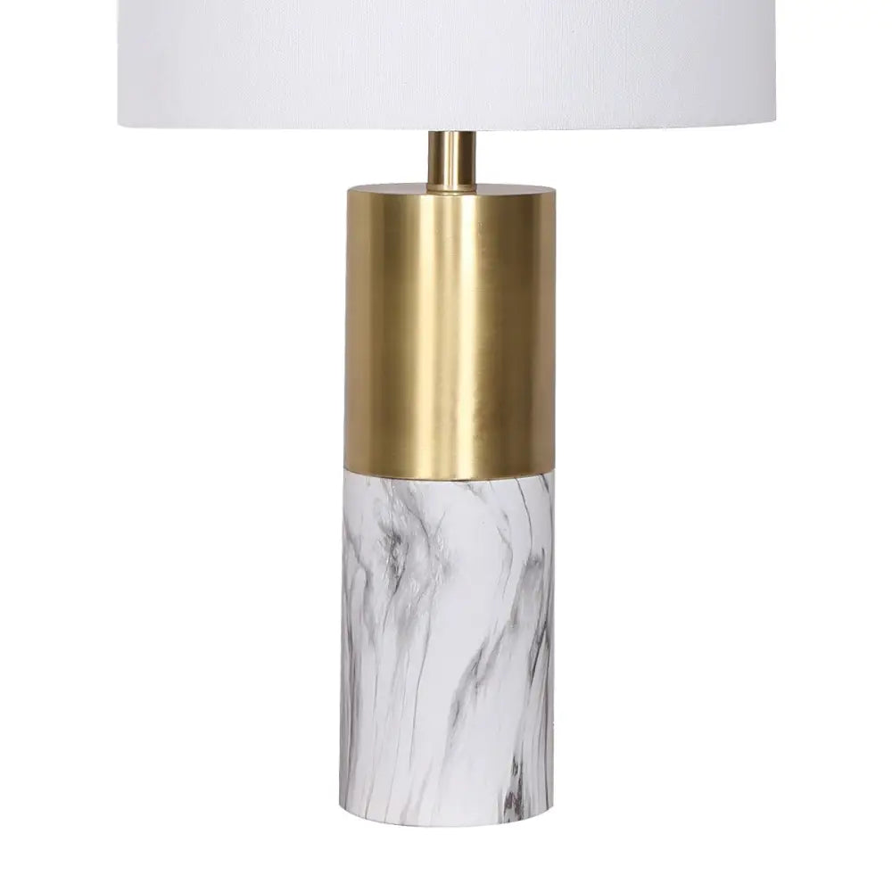 Sarantino Metal And Marble Table Lamp - White - Home & Garden > Wall Art > 3D Wall Art