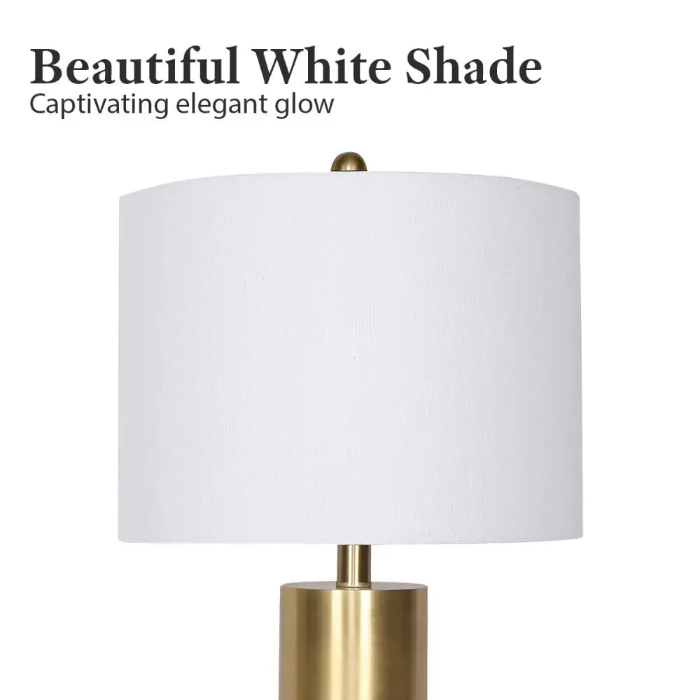 Sarantino Metal And Marble Table Lamp - White - Home & Garden > Wall Art > 3D Wall Art