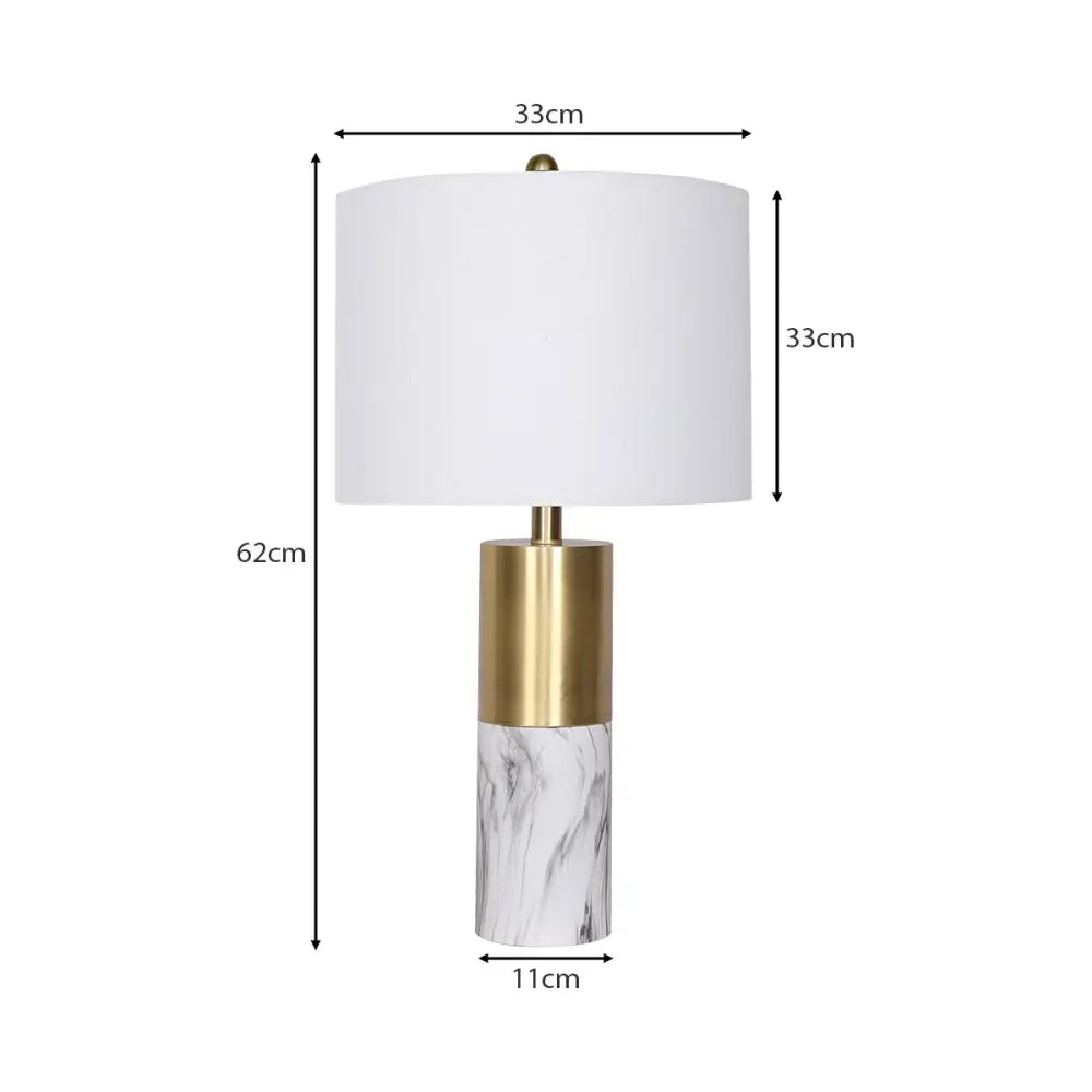Sarantino Metal And Marble Table Lamp - White - Home & Garden > Wall Art > 3D Wall Art