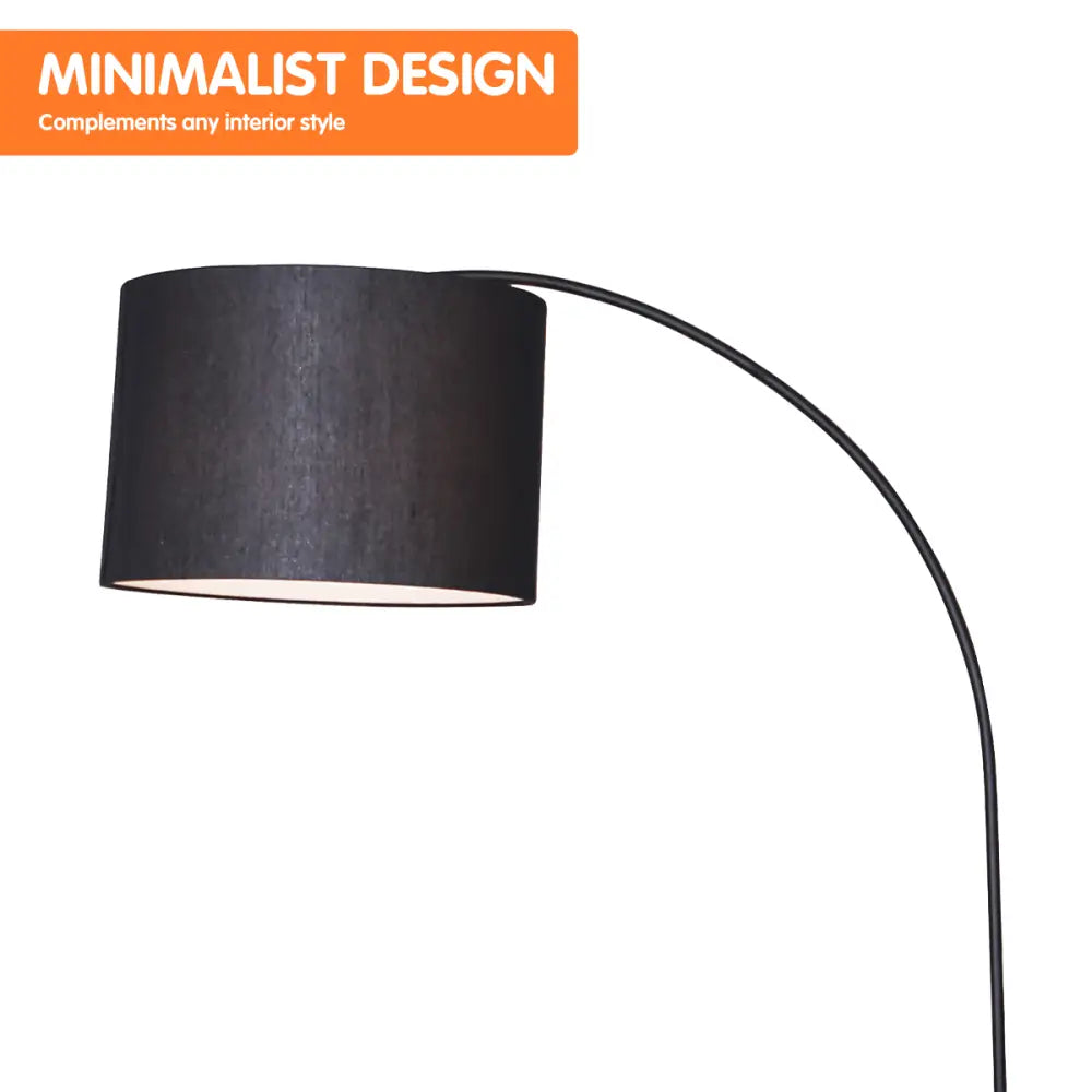Sarantino Metal Arc Arm Floor Lamp Shade Black - Home & Garden > Lighting